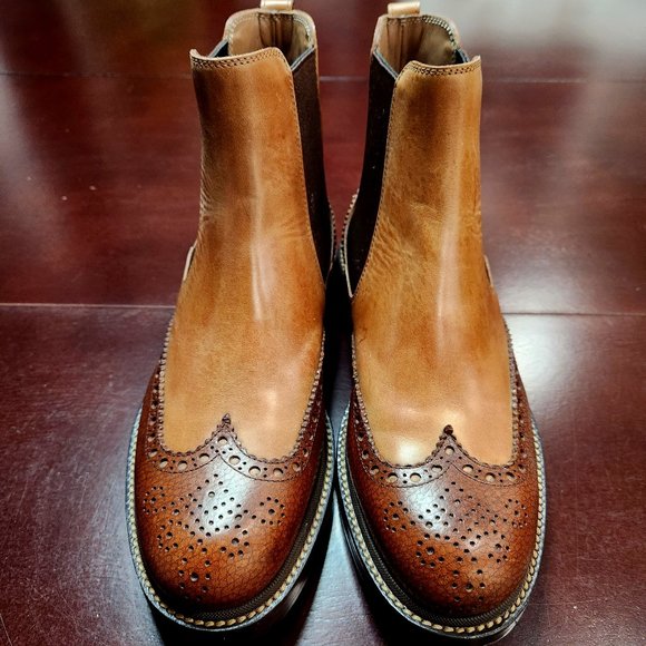Brunello Cucinelli Brogue-Detailing Leather Ankle Boots - Picture 1 of 8